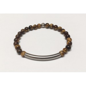 TIGER EYE BRACELET AND STAINLESS STEEL
